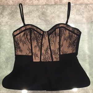 BCBGMAXAZRIA LACE BLACK TOP